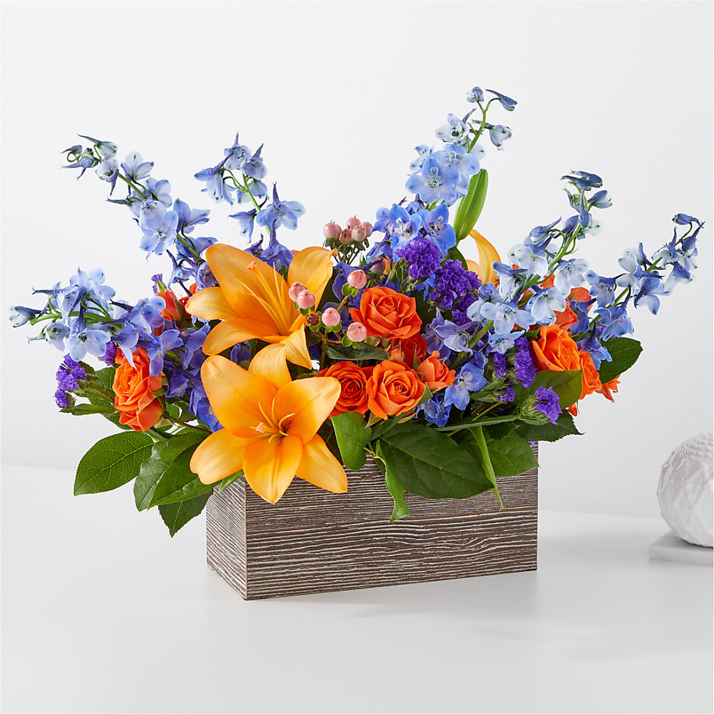 Radiant Citrus Box Bouquet – Coach House Floral Inc, Canal Fulton OH