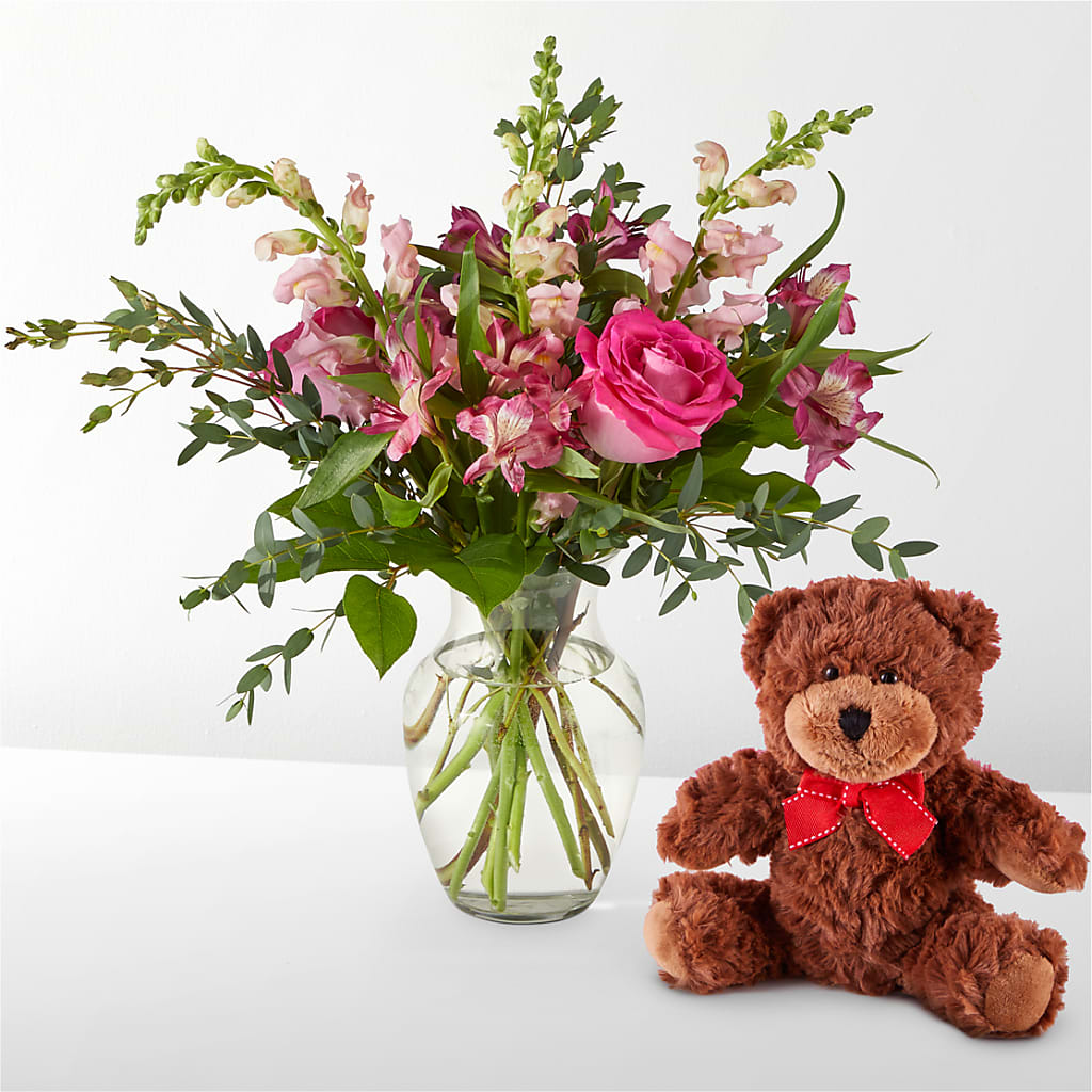 Happily Ever After Bouquet & Bear Set – Coach House Floral Inc, Canal Fulton OH