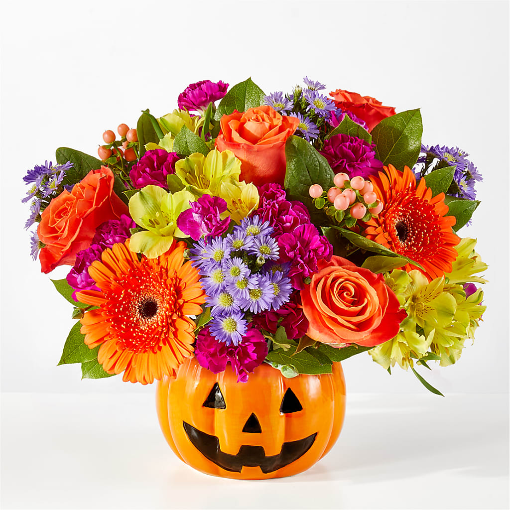 Tricks & Treats Pumpkin – Coach House Floral Inc, Canal Fulton OH