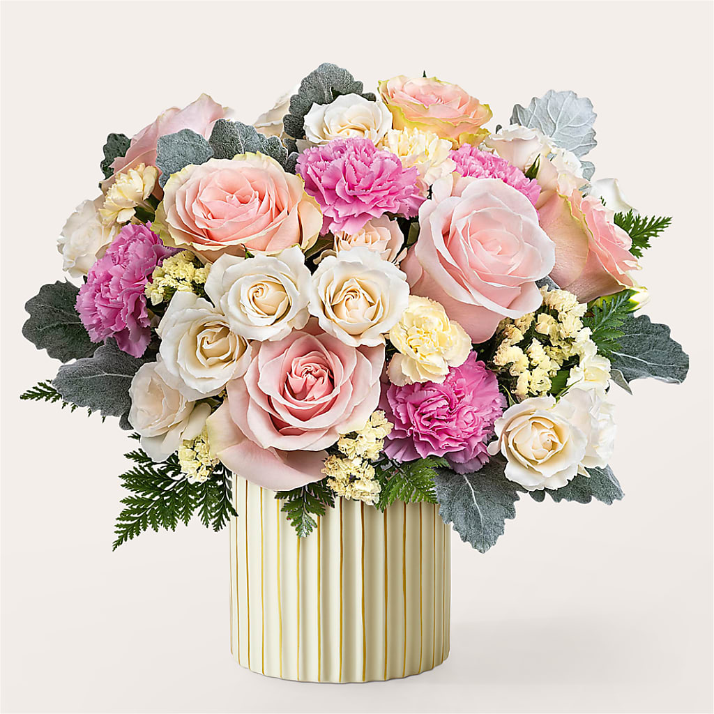 Blissful Moments Bouquet with Ivory Vase – Coach House Floral Inc, Canal Fulton OH