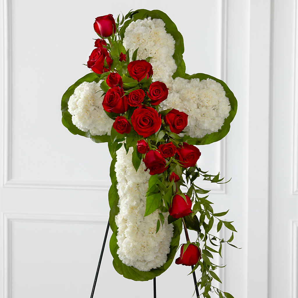 Floral Cross Easel – Coach House Floral Inc, Canal Fulton OH
