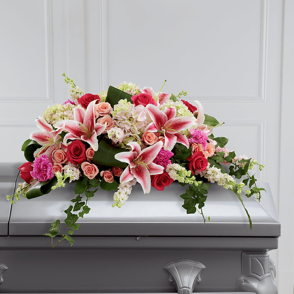 Splendid Grace Casket Spray – Coach House Floral Inc, Canal Fulton OH