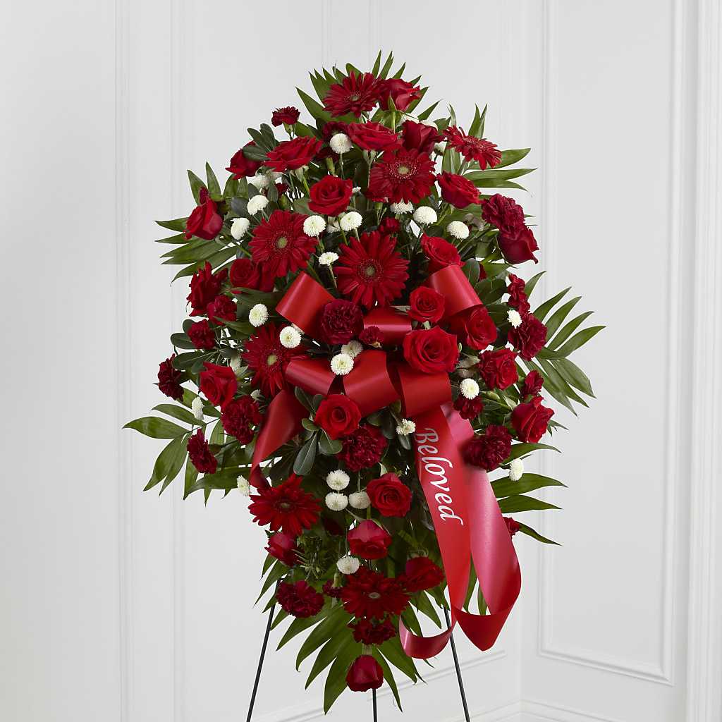 Treasured Memories Standing Spray – Coach House Floral Inc, Canal Fulton OH