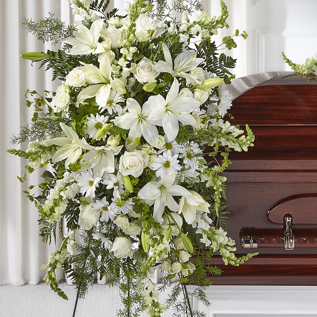 Loving Thoughts Standing Spray – Coach House Floral Inc, Canal Fulton OH