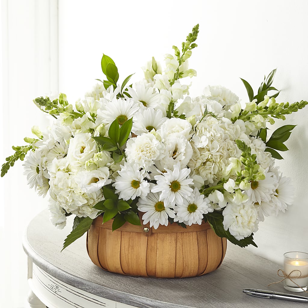 Pure Ivory Basket – Coach House Floral Inc, Canal Fulton OH