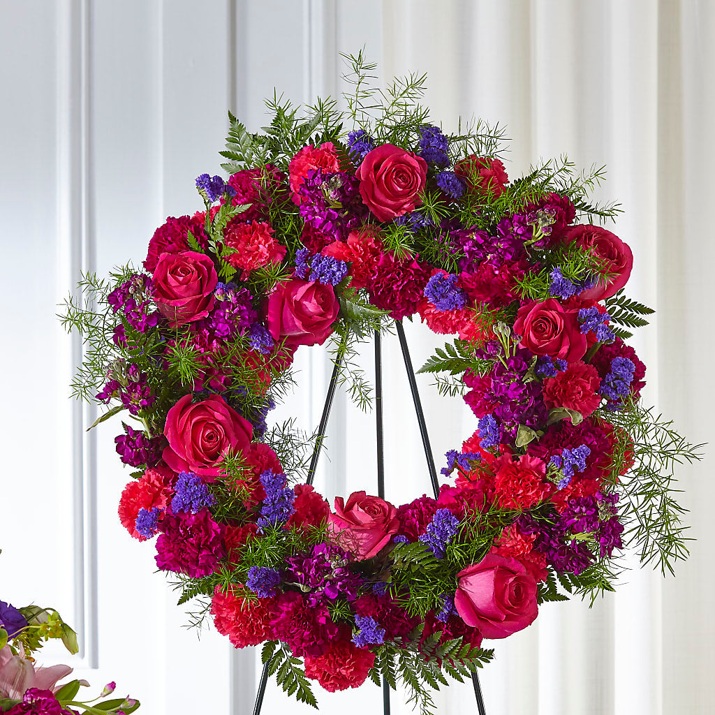 Calming Colors Wreath – Coach House Floral Inc, Canal Fulton OH