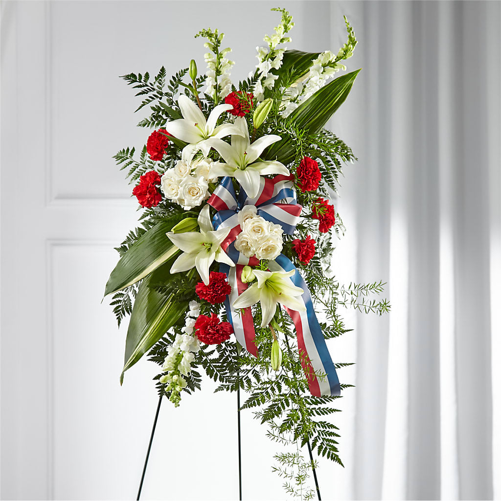 Stars of Life Standing Spray – Coach House Floral Inc, Canal Fulton OH