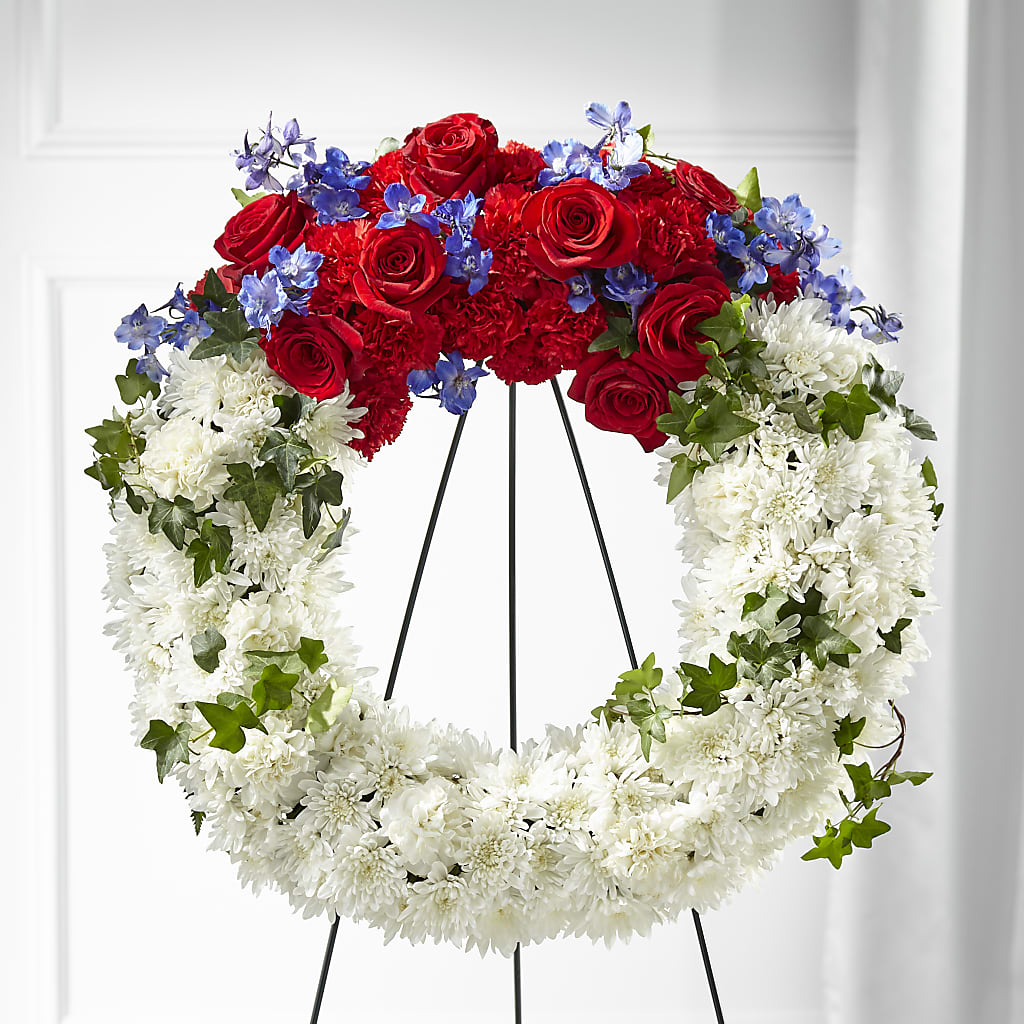Patriotic Passion Wreath – Coach House Floral Inc, Canal Fulton OH