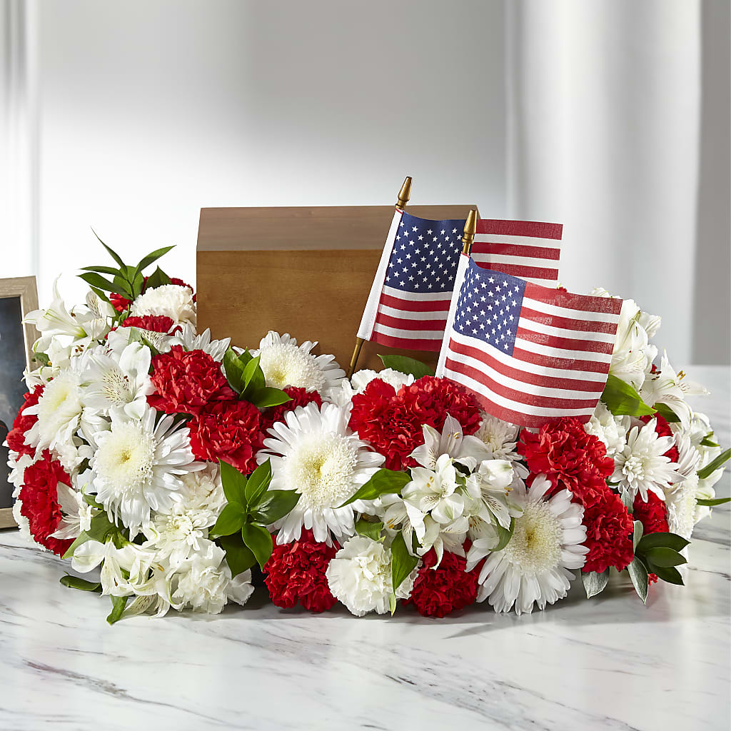 Spirit of Patriotism Cremation Adornment – Coach House Floral Inc, Canal Fulton OH