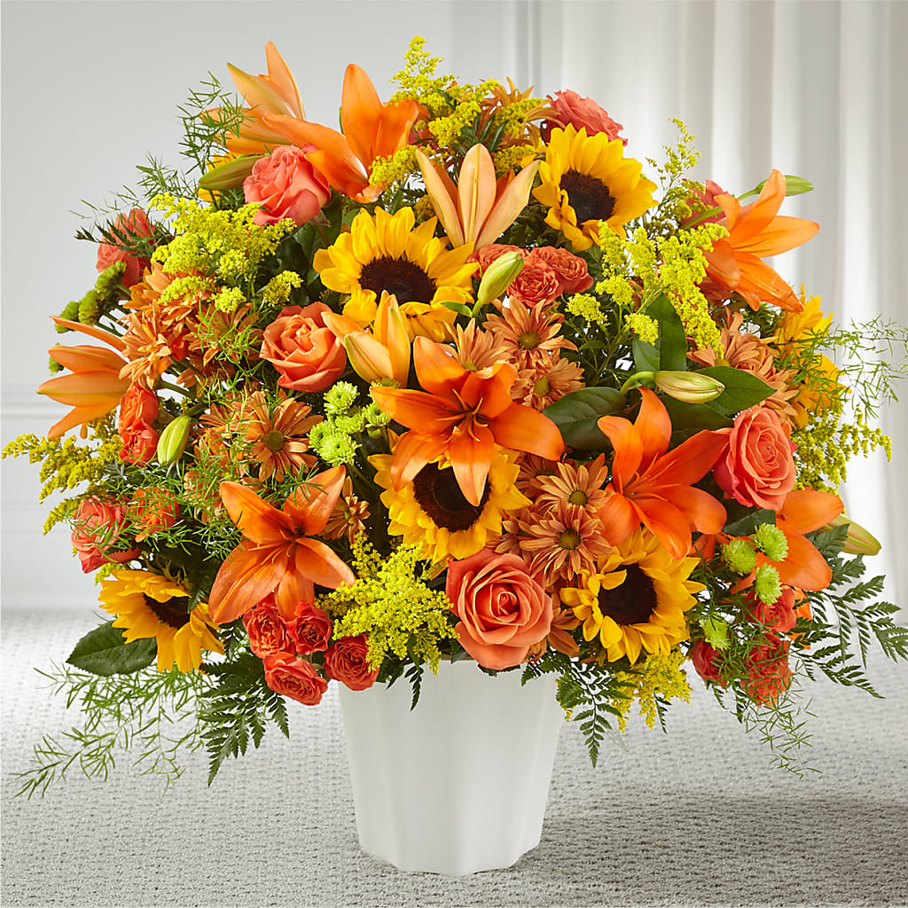 Harvest Thoughts Floor Basket – Coach House Floral Inc, Canal Fulton OH