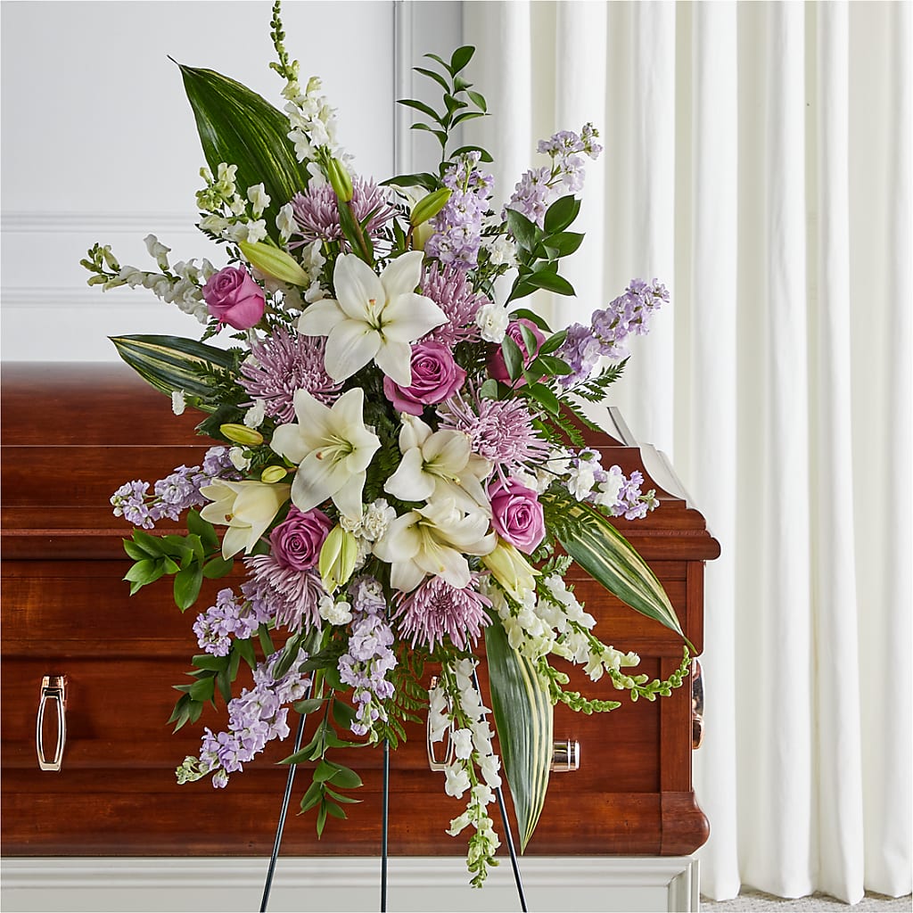 Grateful Hearts Standing Spray – Coach House Floral Inc, Canal Fulton OH