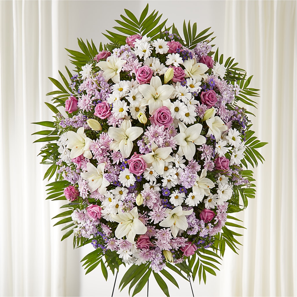 Surrounded by Love Standing Spray – Coach House Floral Inc, Canal Fulton OH