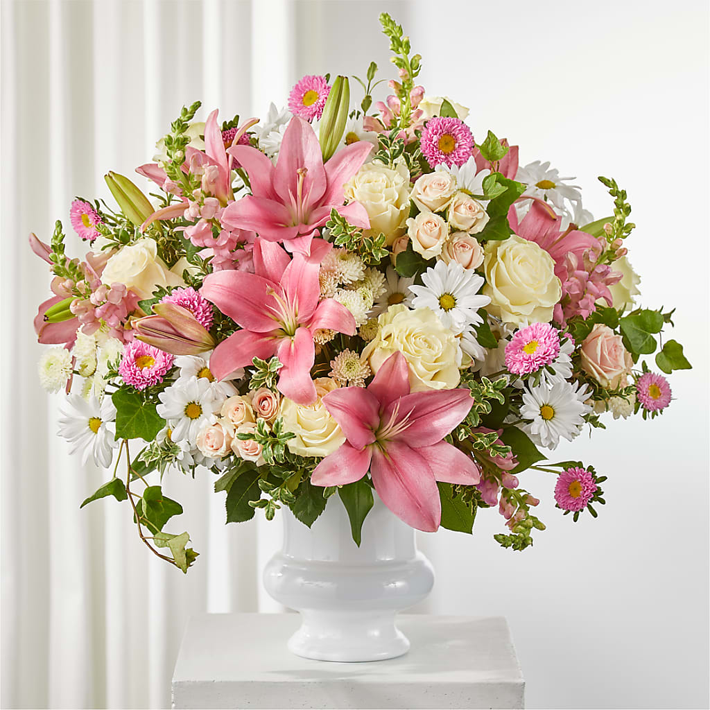 Empathetic Blooms Urn Arrangement – Coach House Floral Inc, Canal Fulton OH