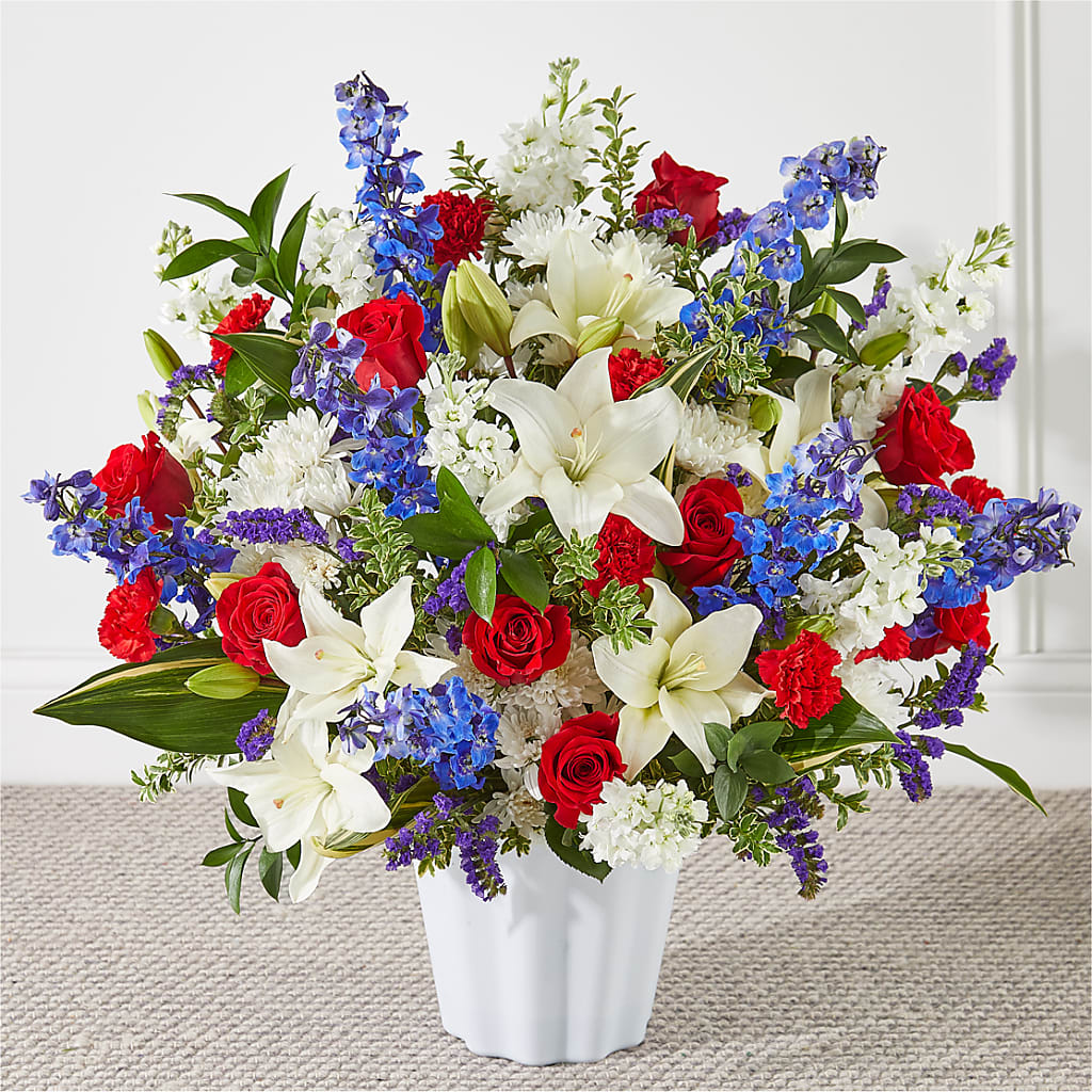 Consoled Floor Basket – Coach House Floral Inc, Canal Fulton OH