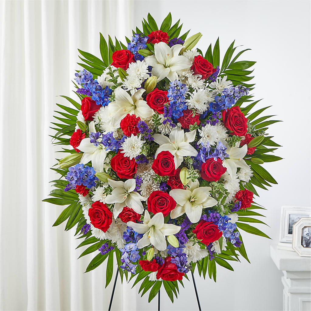 Cherished Service Standing Spray – Coach House Floral Inc, Canal Fulton OH