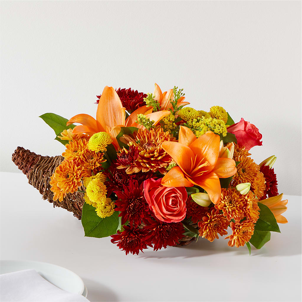 Bouquet of Blessings Cornucopia – Coach House Floral Inc, Canal Fulton OH