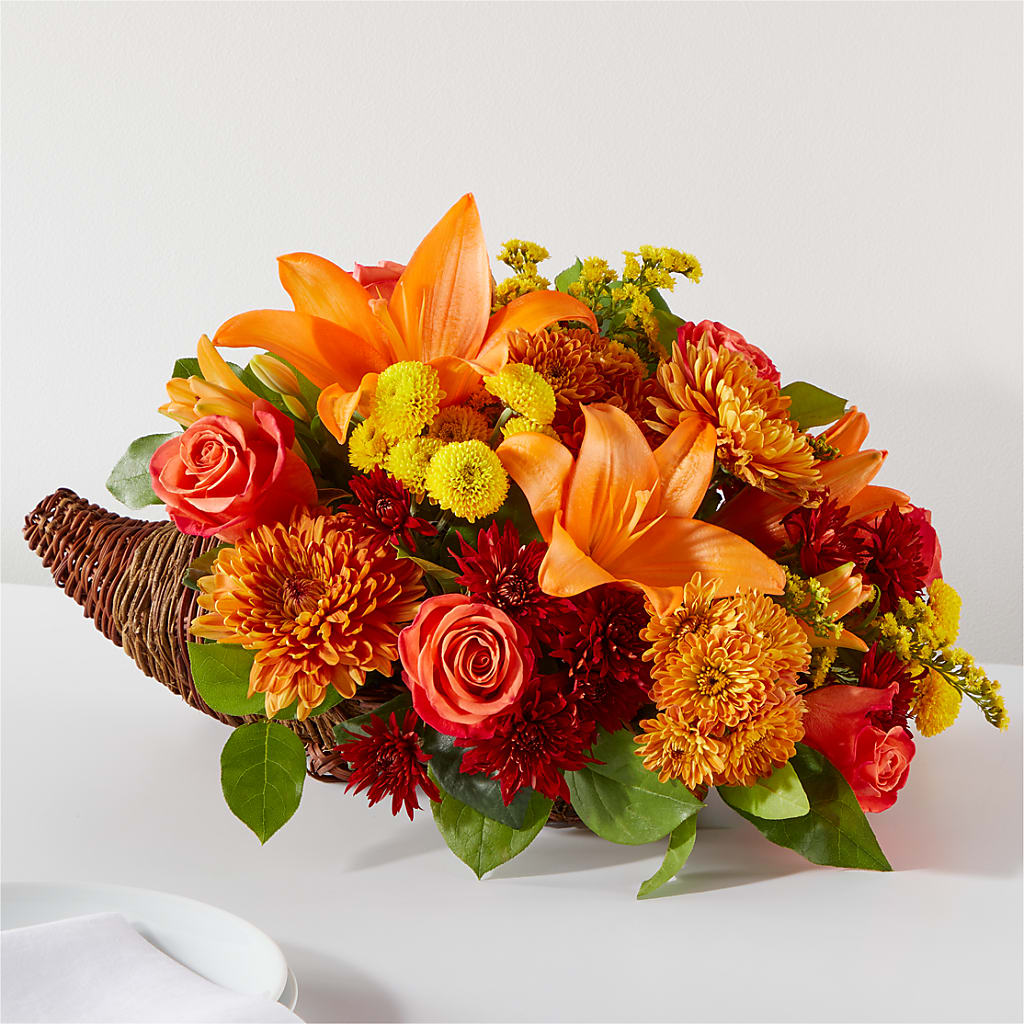 Bouquet of Blessings Cornucopia – Coach House Floral Inc, Canal Fulton OH