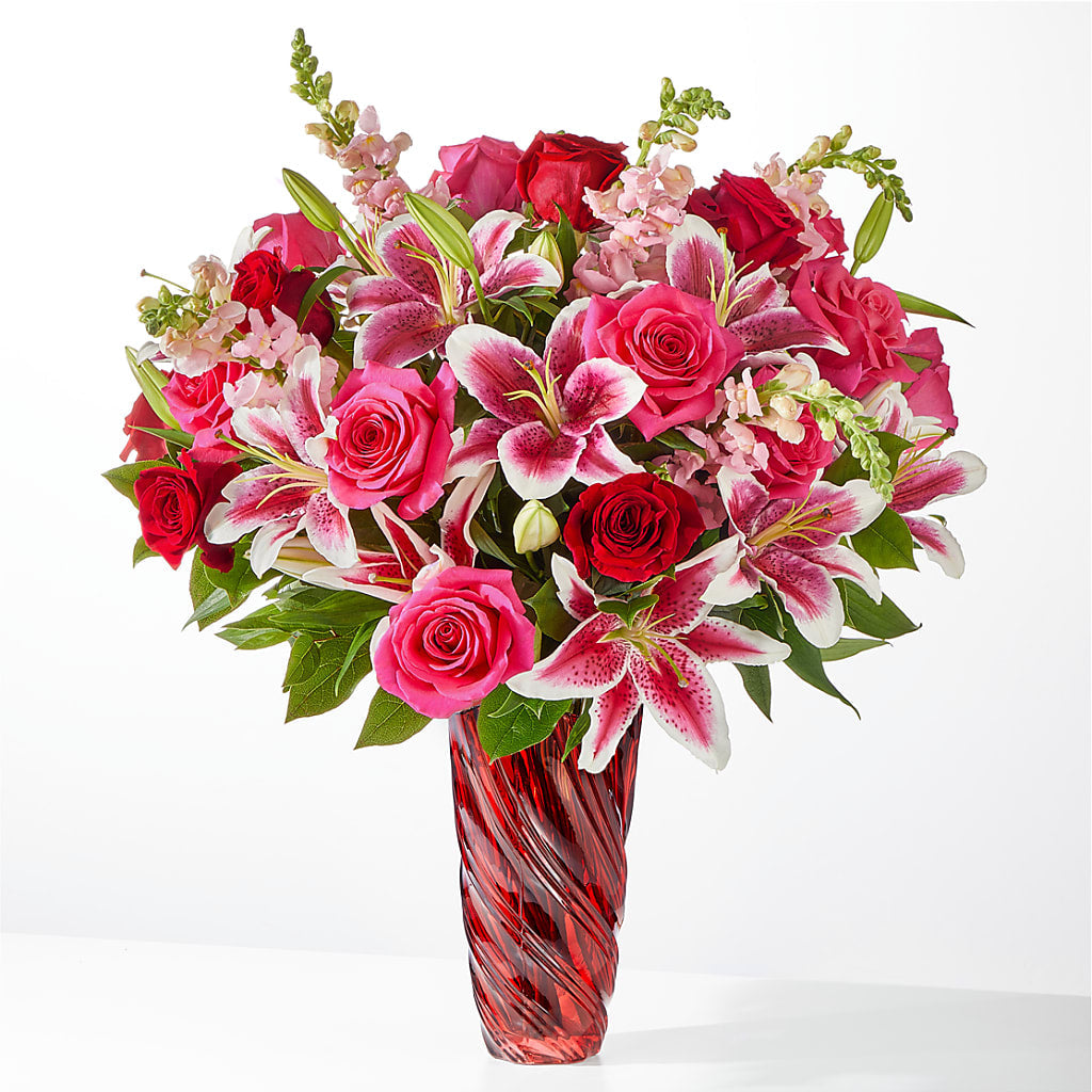 Always You Bouquet with Luxe Swirl Vase – Coach House Floral Inc, Canal Fulton OH