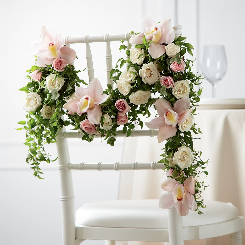 Orchid Rose Chair Décor – Coach House Floral Inc, Canal Fulton OH
