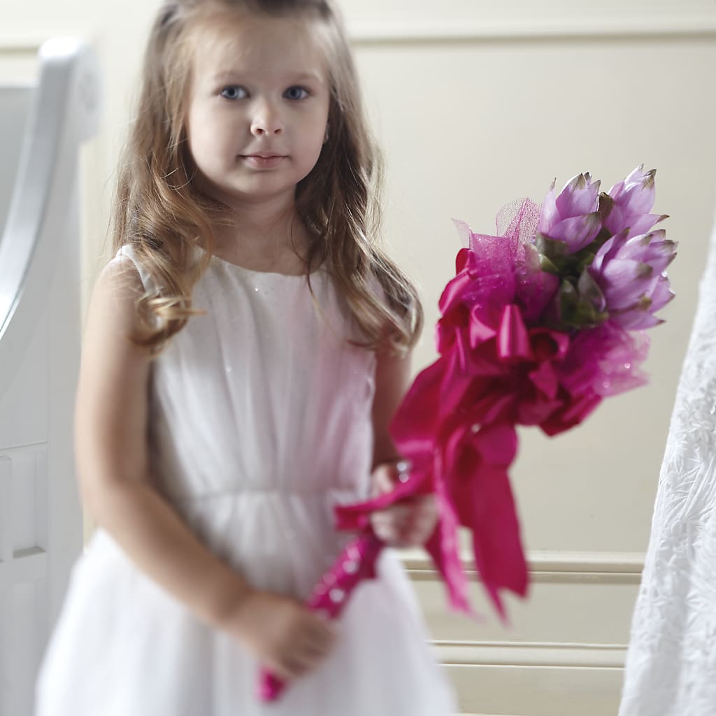 Sparkle Pink Flower Girl Bouquet – Coach House Floral Inc, Canal Fulton OH
