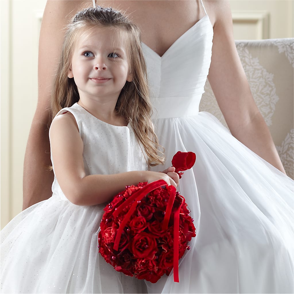Pure at Heart Flower Girl Arrangement – Coach House Floral Inc, Canal Fulton OH